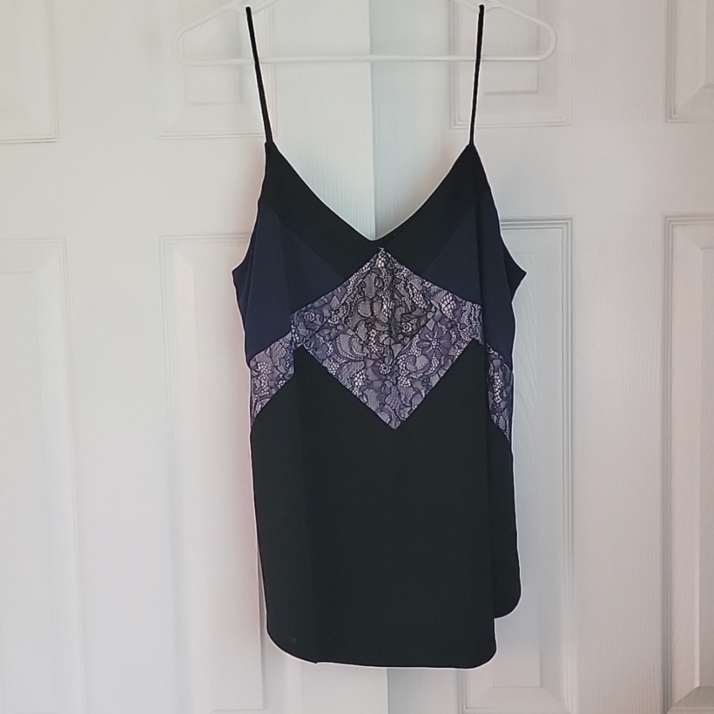 Express Black and Navy Lace Tank L